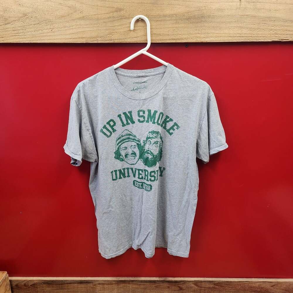 Cheech and Chong Up In Smoke University Est 1978 Gray T-Shirt Size L